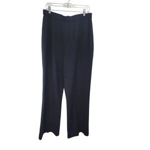 St John Collection Wool Rayon Knit Pants Black High Rise Career Trousers
